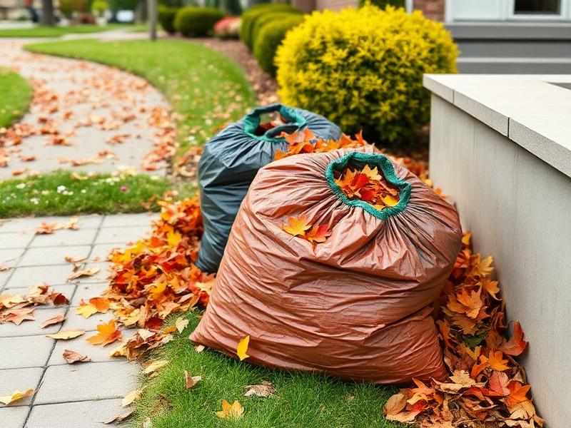 Clean landscape after seasonal yard clean-up